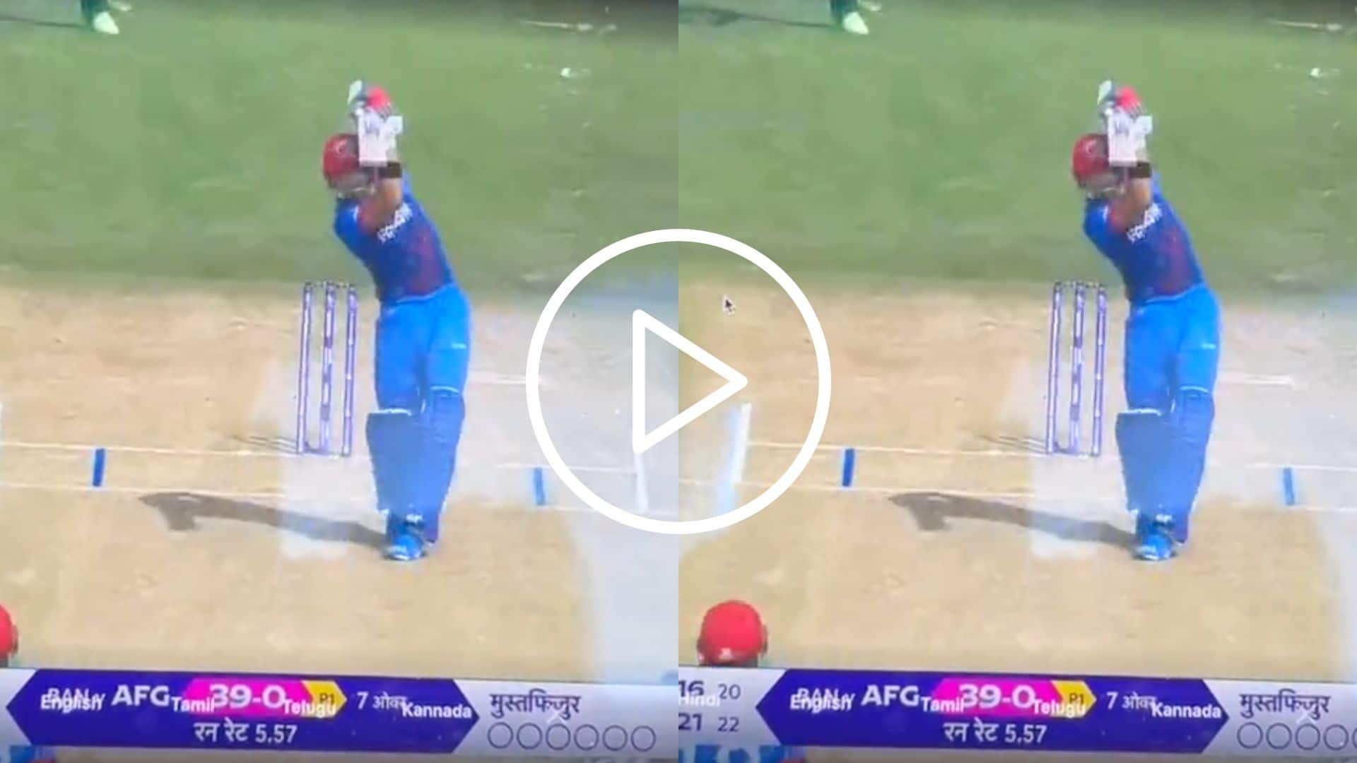 [Watch] Rahmanullah Gurbaz Flaunts His Class With A Straight Six Past Mustafizur's Head